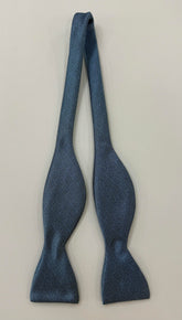 Sky Blue Mulberrywood Weave Silk Bow Tie #MWBT-7
